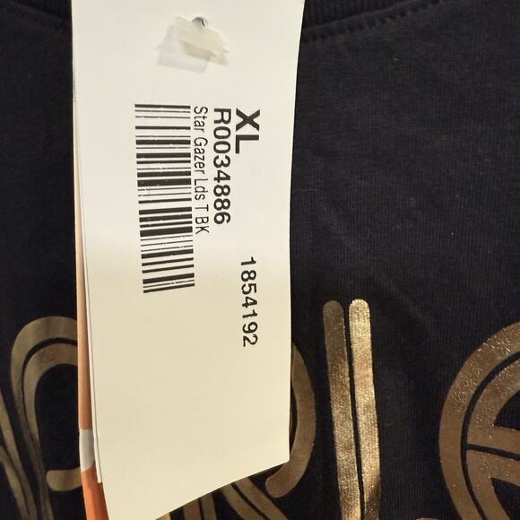 Harley Davidson Women’s‎ T-shirt XL Black Gold Crew Neck Fitted NWT - Picture 6 of 8